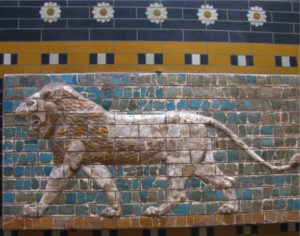 Lion, Neo-Babylonian glazed brick design